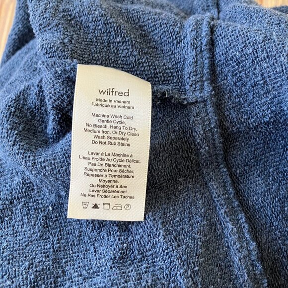 Wilfred Aritzia Diderot Cocoon Cardigan Sweater Blue Heather French Terry - Picture 6 of 7